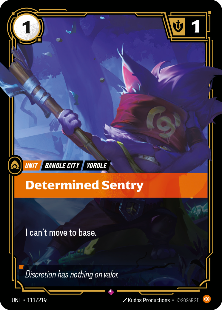 Determined Sentry UNL-111/219 Normal Riftbound card