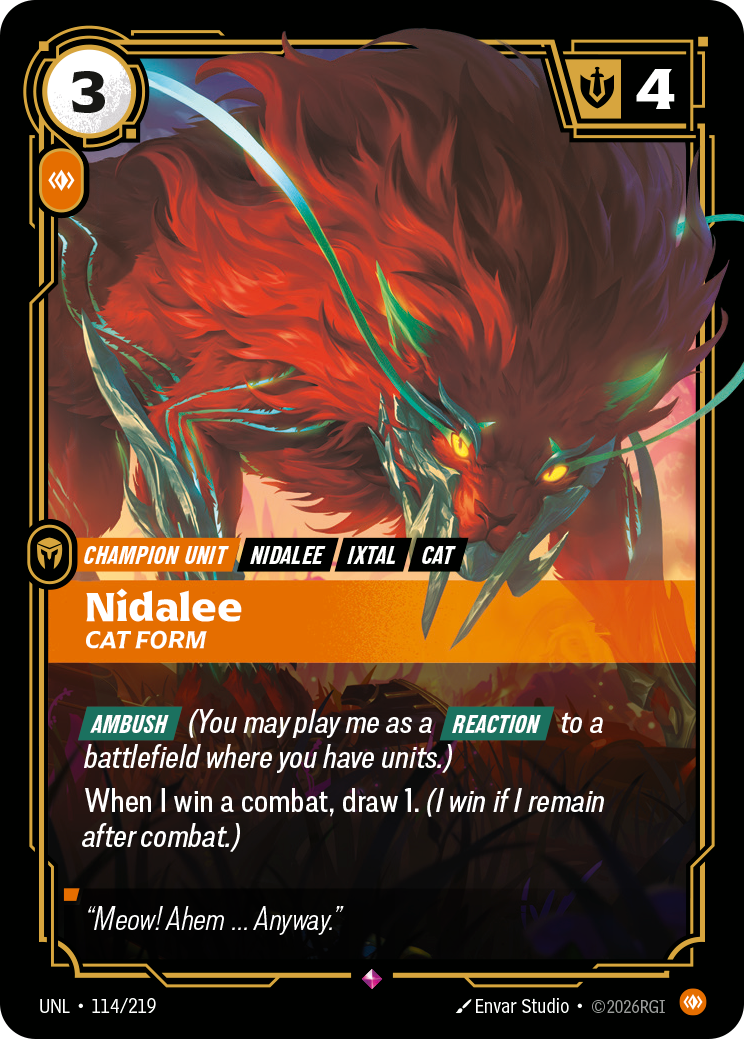 Nidalee, Cat Form UNL-114/219 Normal Riftbound card
