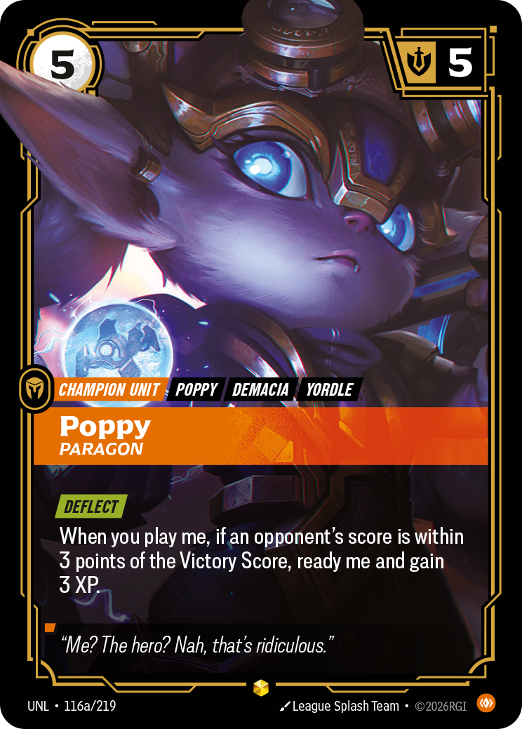 Poppy, Paragon UNL-116a/219 Alternate Art Riftbound card