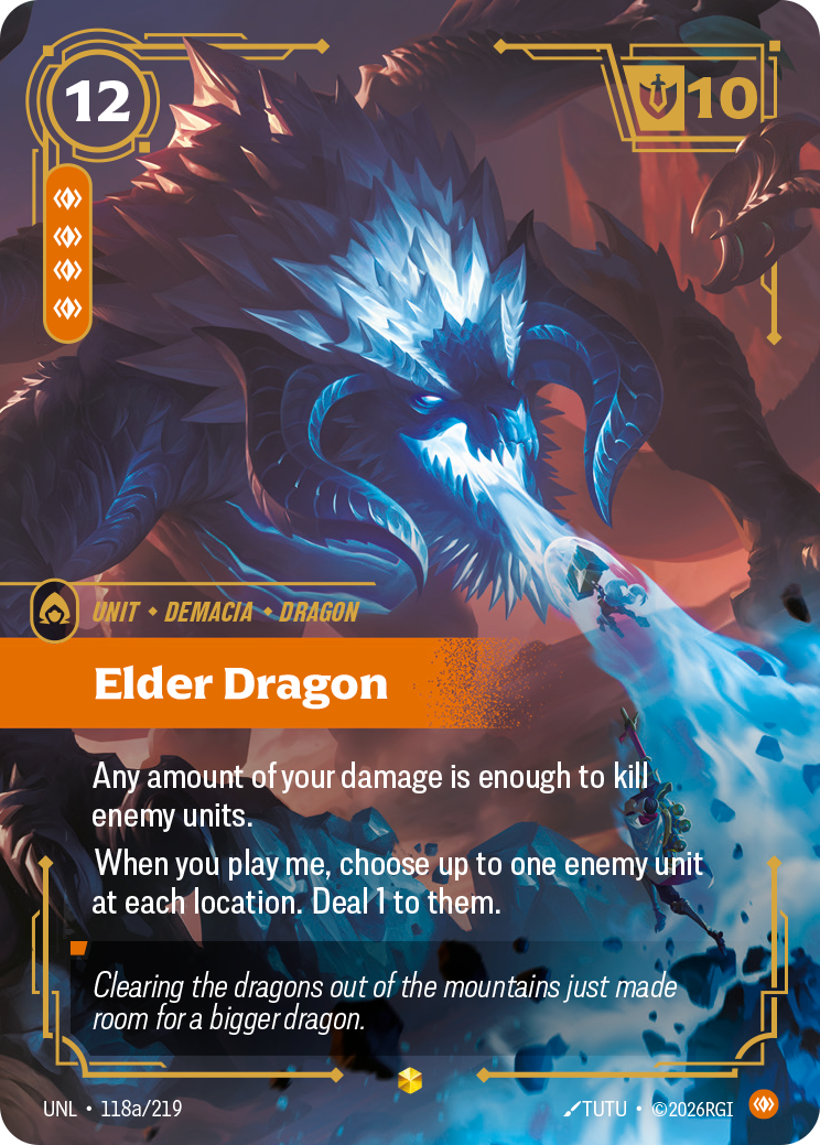 Elder Dragon UNL-118a/219 Alternate Art Riftbound card