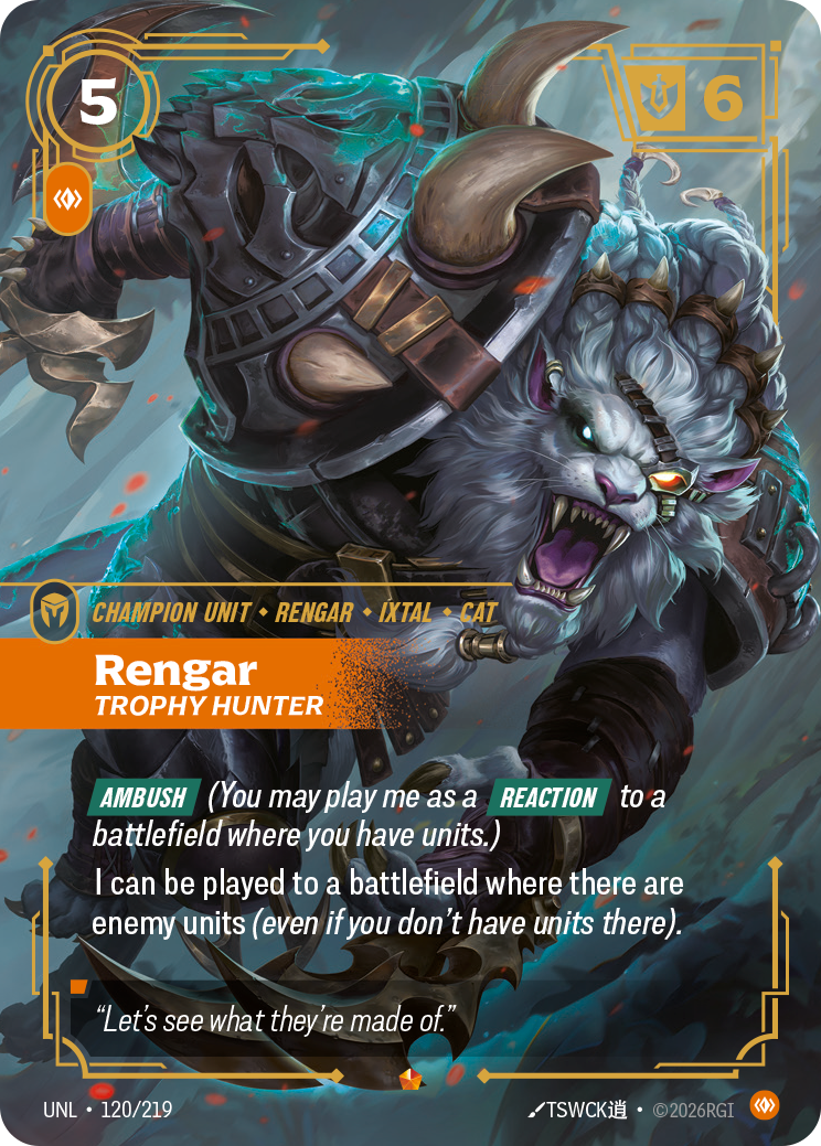 Rengar, Trophy Hunter UNL-120/219 Normal Riftbound card