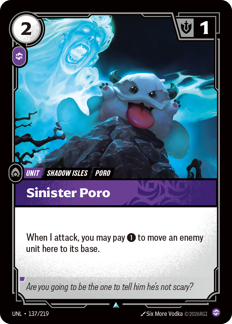 Sinister Poro UNL-137/219 Normal Riftbound card