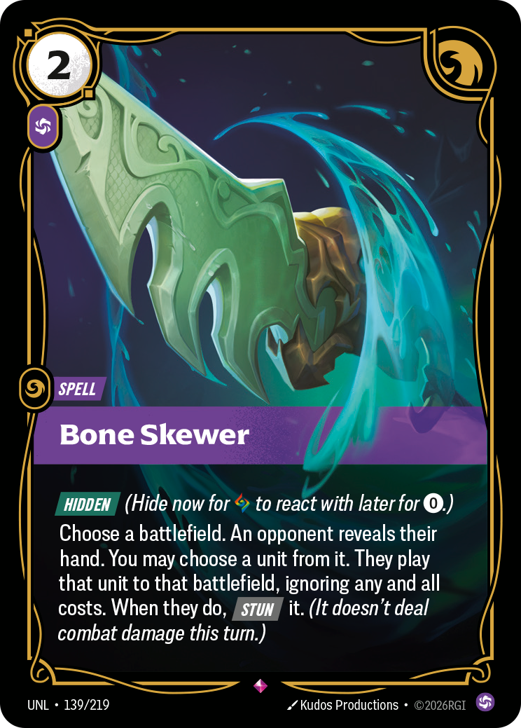 Bone Skewer UNL-139/219 Normal Riftbound card
