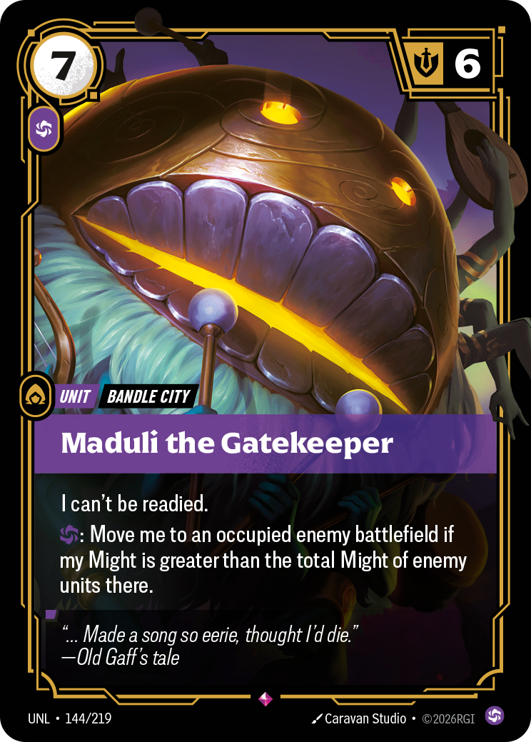 Maduli the Gatekeeper UNL-144/219 Normal Riftbound card