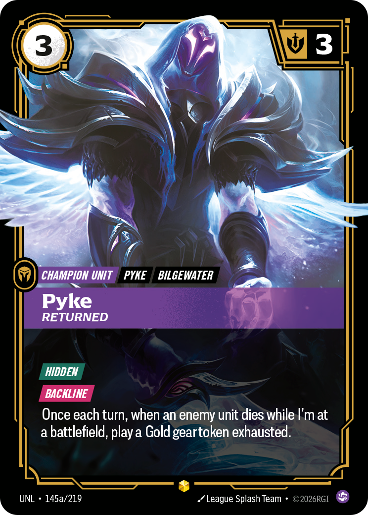 Pyke, Returned UNL-145a/219 Alternate Art Riftbound card