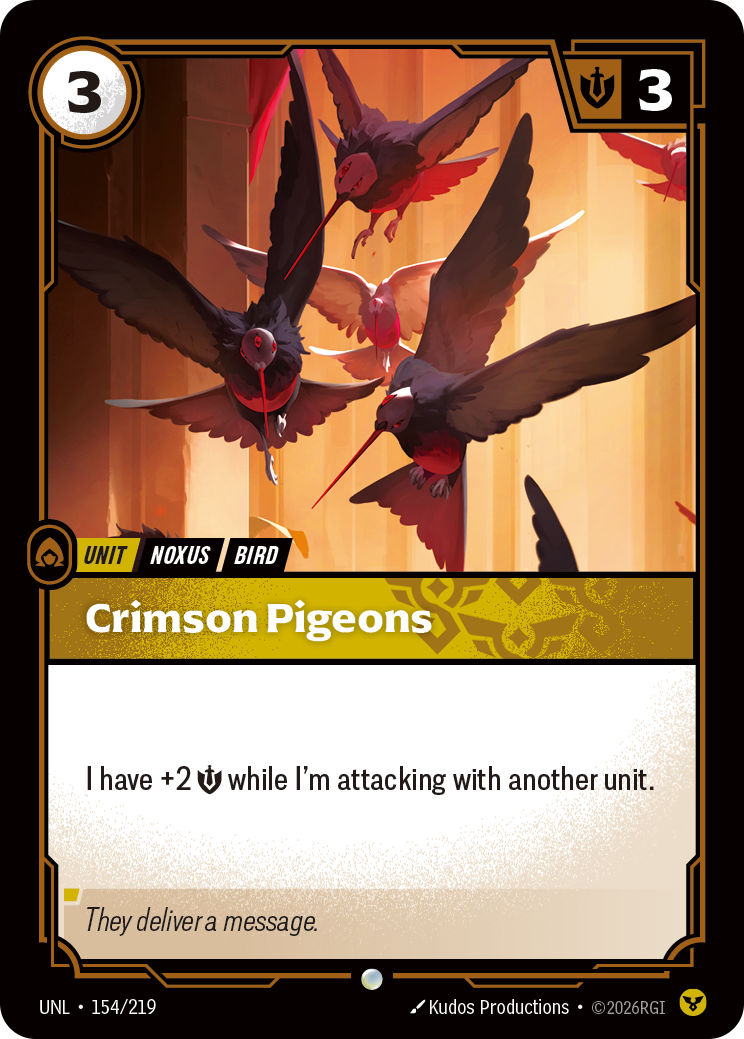 Crimson Pigeons UNL-154/219 Normal Riftbound card