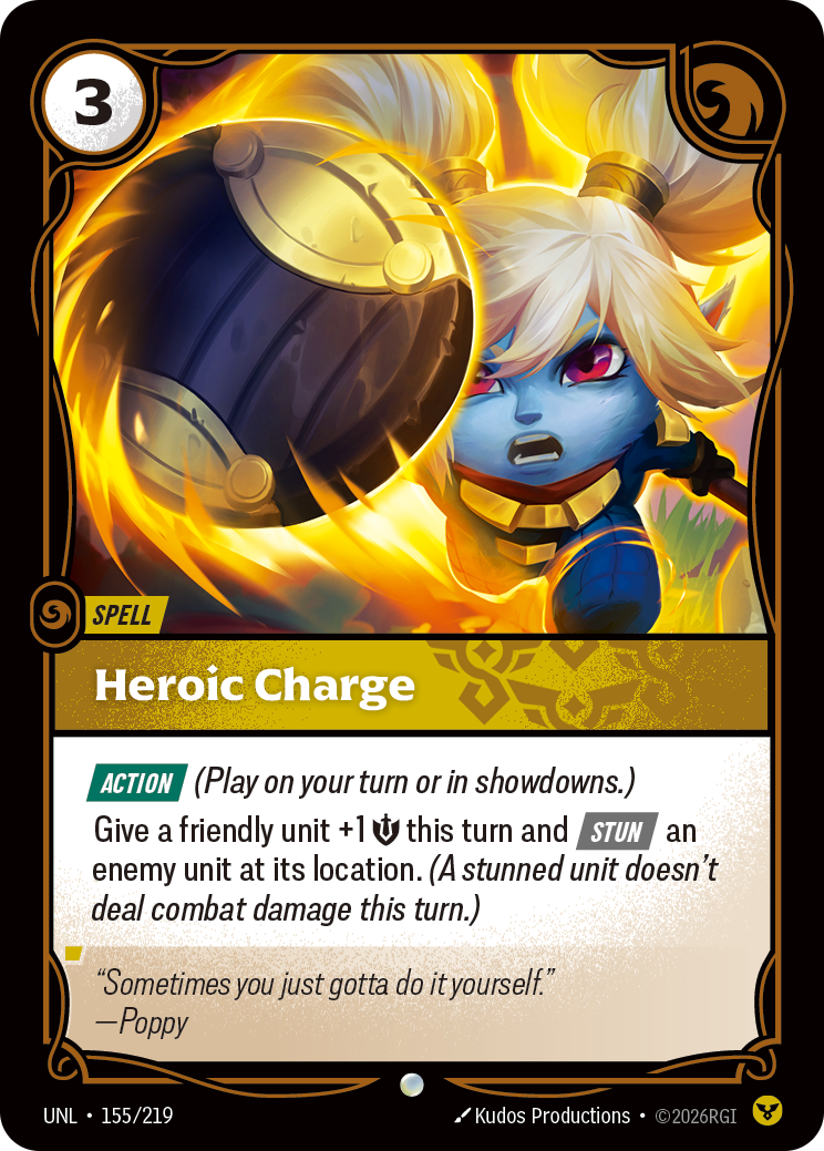 Heroic Charge UNL-155/219 Normal Riftbound card