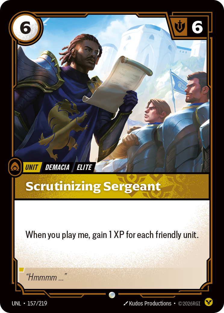 Scrutinizing Sergeant UNL-157/219 Normal Riftbound card