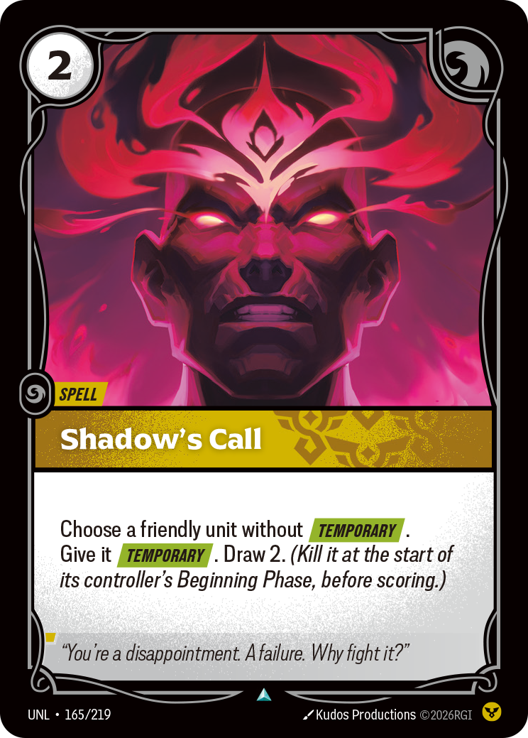 Shadow's Call Riftbound card