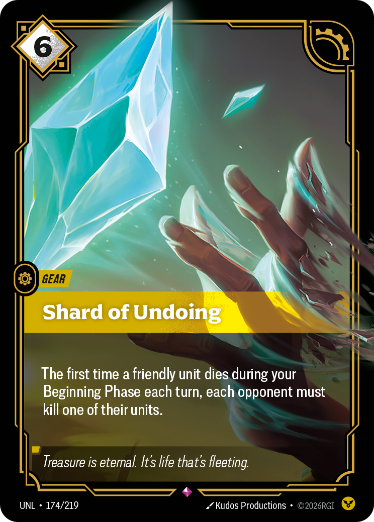 Shard of Undoing UNL-174/219 Normal Riftbound card