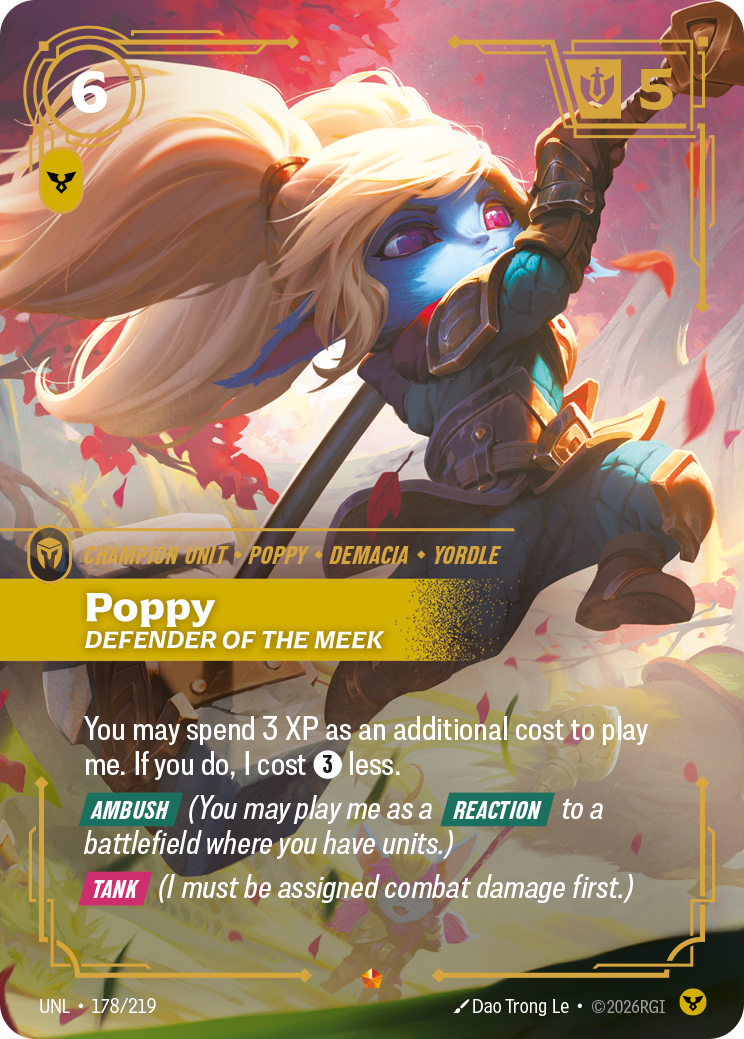 Poppy, Defender of the Meek UNL-178/219 Normal Riftbound card