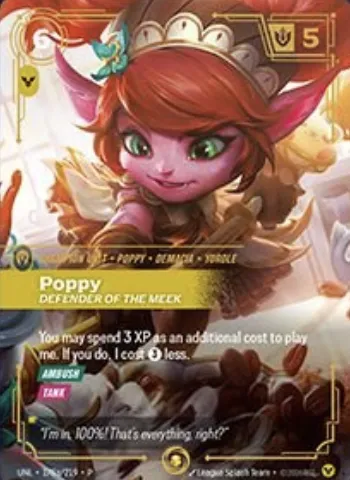 Poppy, Defender of the Meek UNL-178a/219-P-T8 Alternate Art Riftbound card