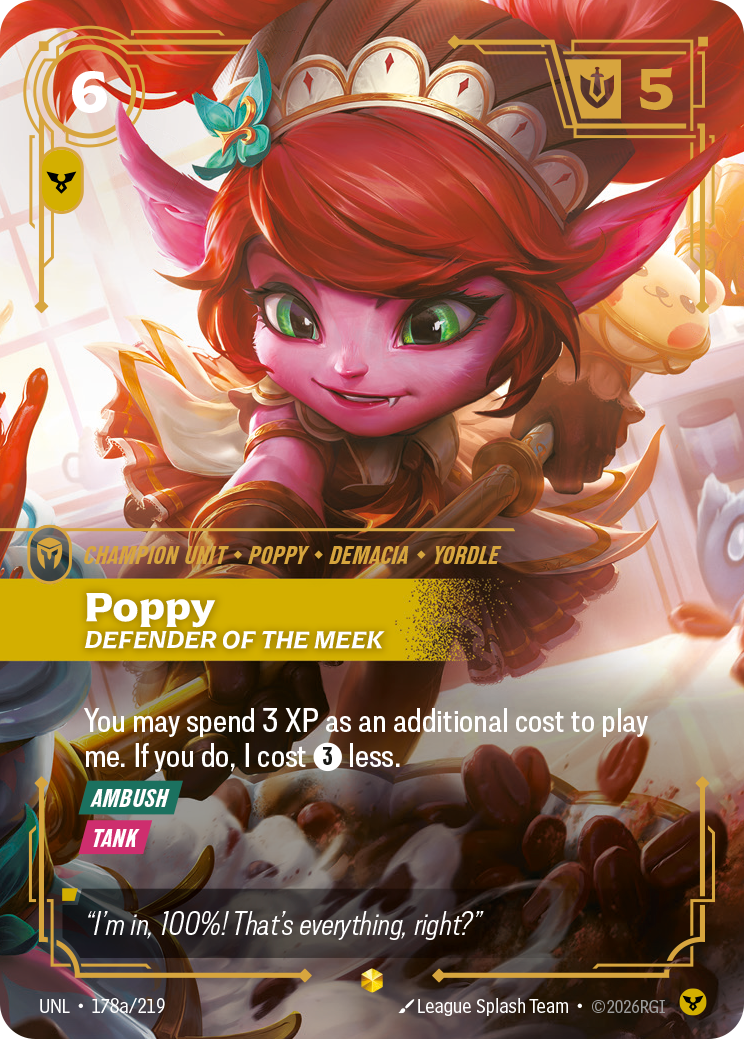 Poppy, Defender of the Meek UNL-178a/219 Alternate Art Riftbound card