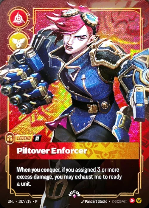 Piltover Enforcer UNL-187/219-P-BEST Foil Riftbound card