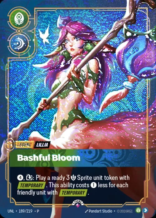 Bashful Bloom UNL-189/219-P-BEST Foil Riftbound card