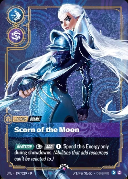 Scorn of the Moon UNL-197/219-P-PRIZE Normal Riftbound card