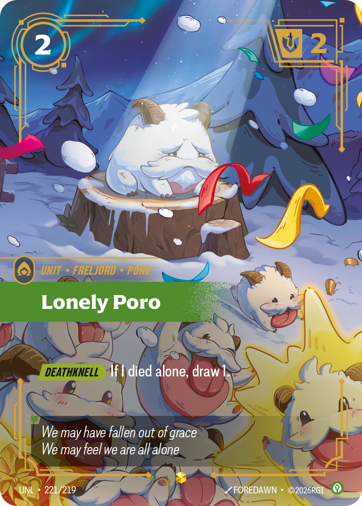 Lonely Poro UNL-221/219 Alternate Art Riftbound card