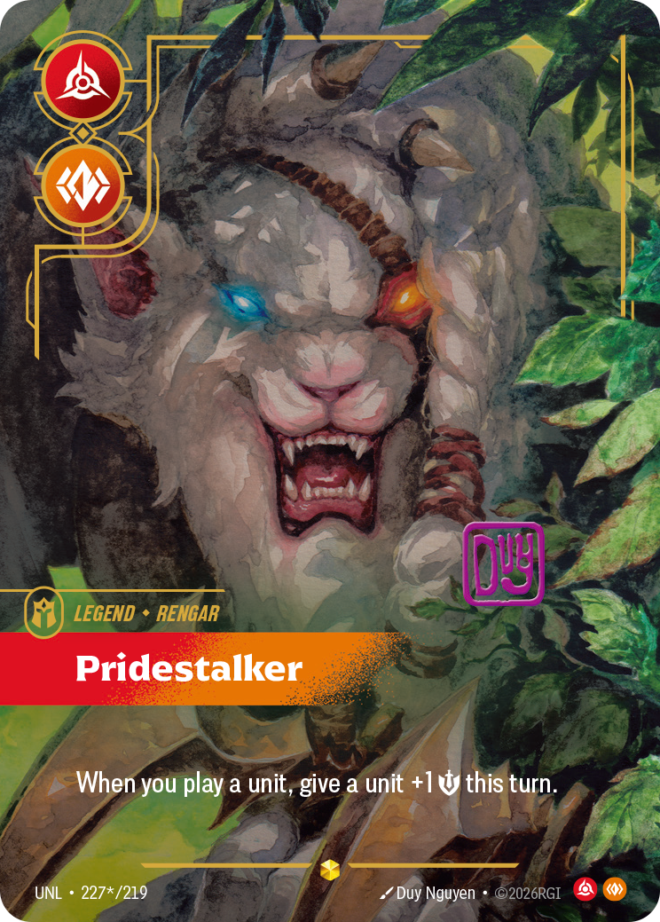 Pridestalker UNL-227*/219 Signed Riftbound card