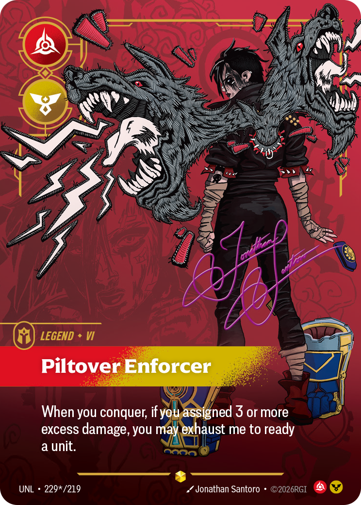 Piltover Enforcer UNL-229*/219 Signed Riftbound card