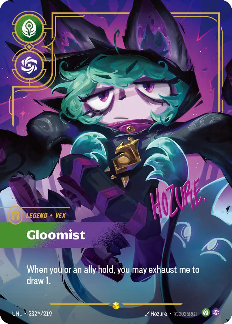 Gloomist UNL-232*/219 Signed Riftbound card