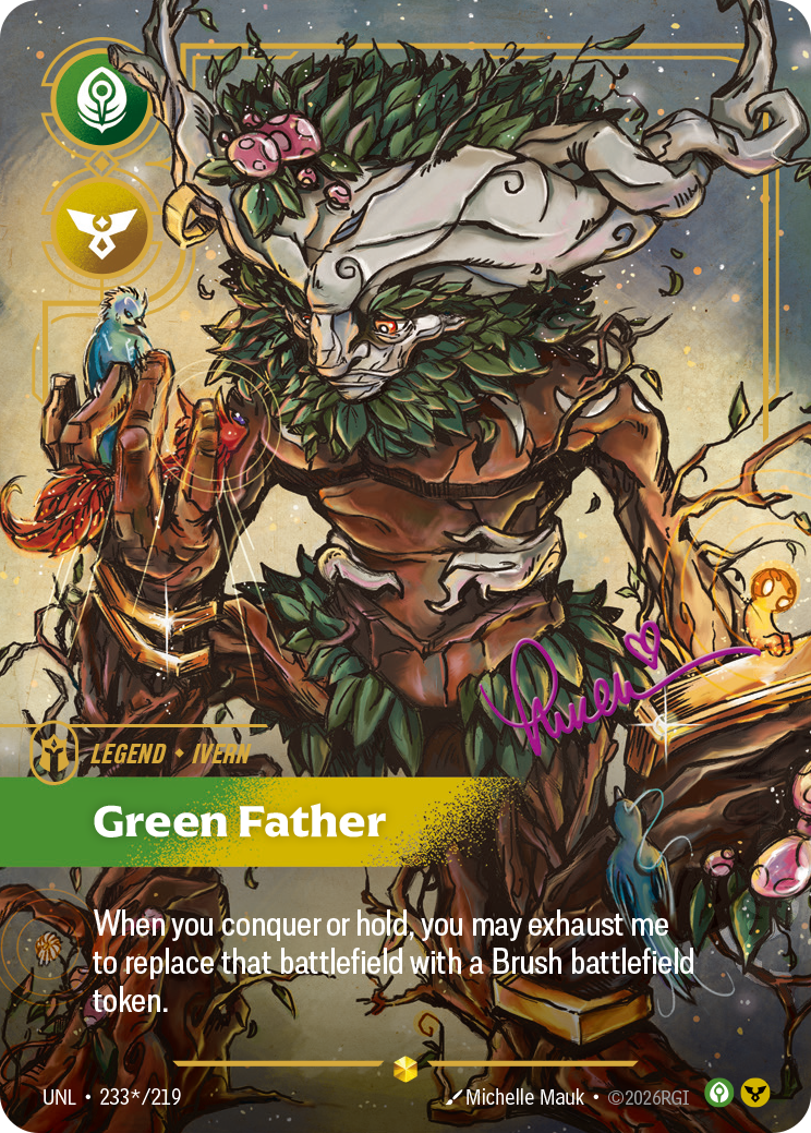 Green Father UNL-233*/219 Signed Riftbound card