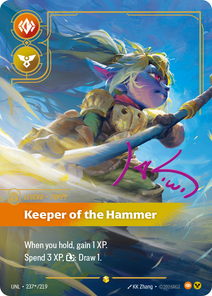 Keeper of the Hammer UNL-237*/219 Signed Riftbound card