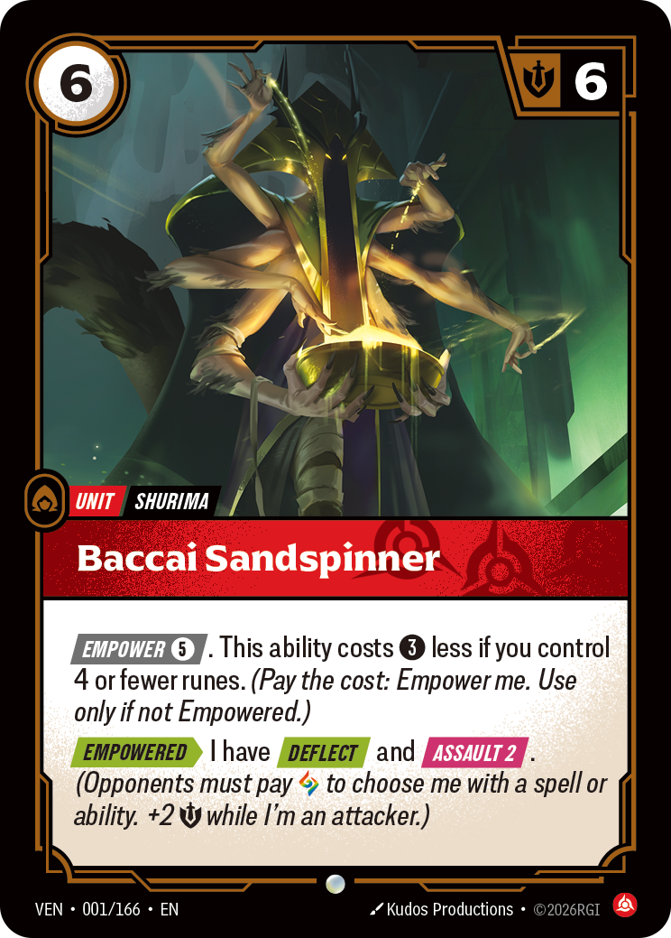 Baccai Sandspinner VEN-001/166 Normal Riftbound card