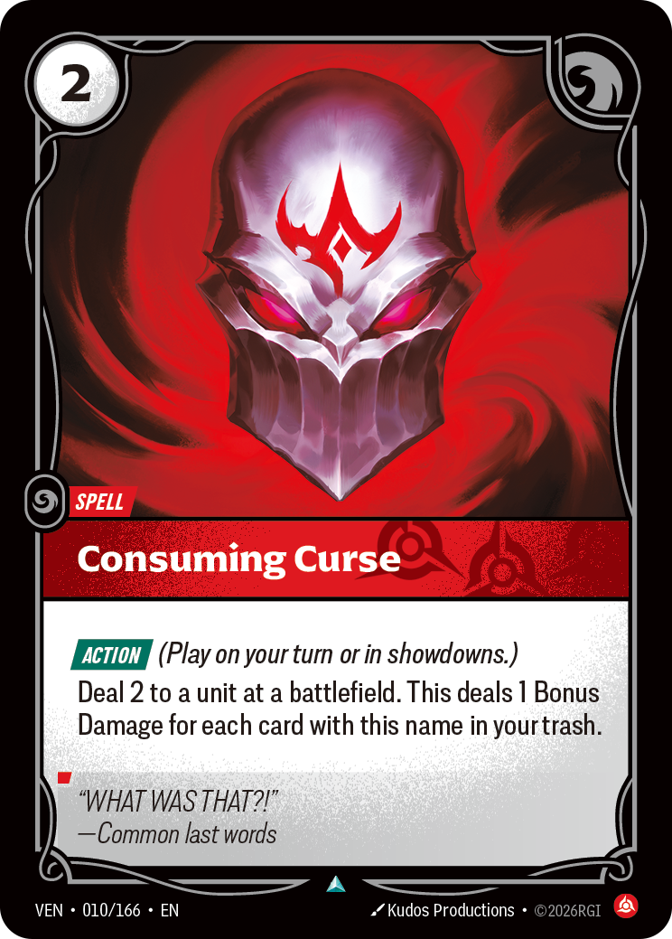 Consuming Curse VEN-010/166 Normal Riftbound card
