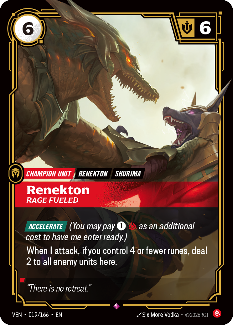 Renekton, Rage Fueled VEN-019/166 Normal Riftbound card