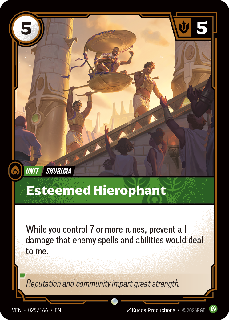 Esteemed Hierophant VEN-025/166 Normal Riftbound card