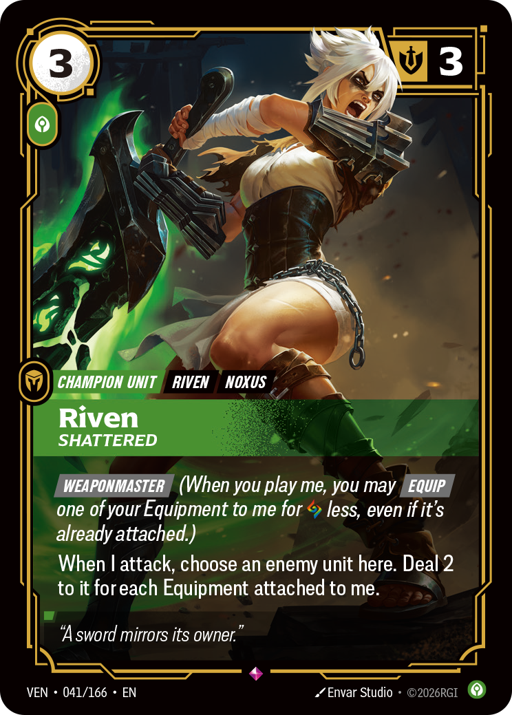 Riven, Shattered VEN-041/166 Normal Riftbound card