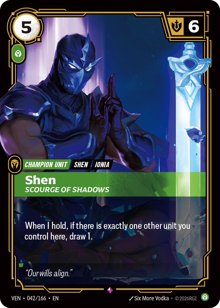 Shen, Scourge of Shadows VEN-042/166 Normal Riftbound card