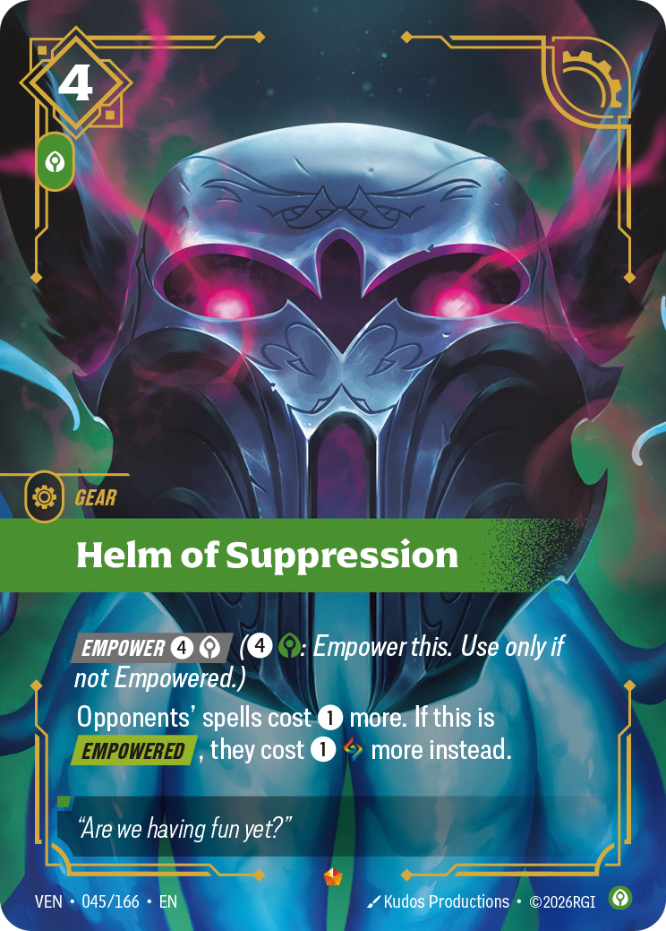 Helm of Suppression VEN-045/166 Normal Riftbound card