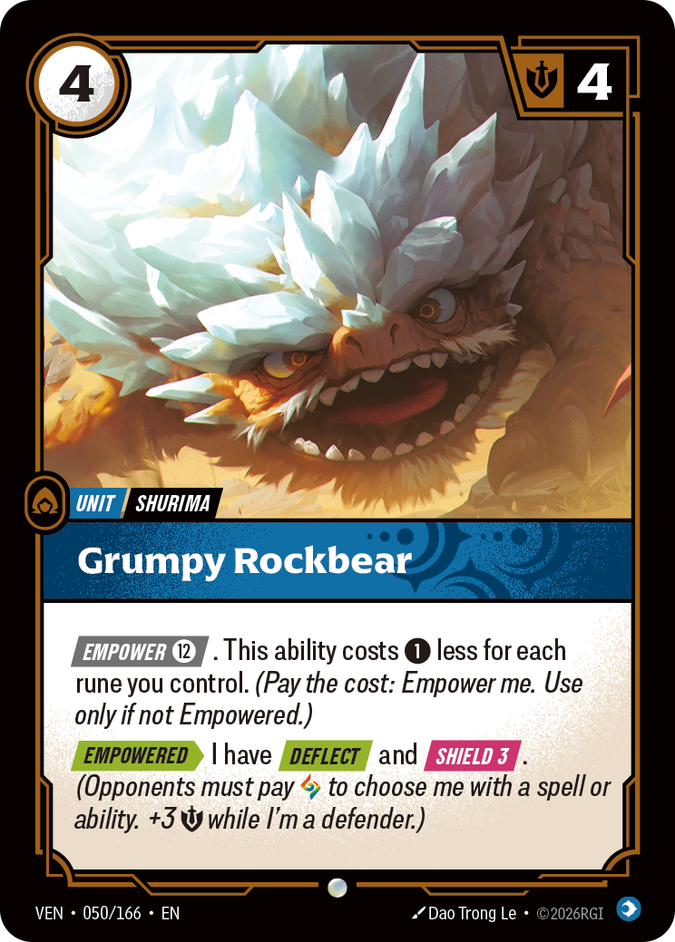 Grumpy Rockbear VEN-050/166 Normal Riftbound card