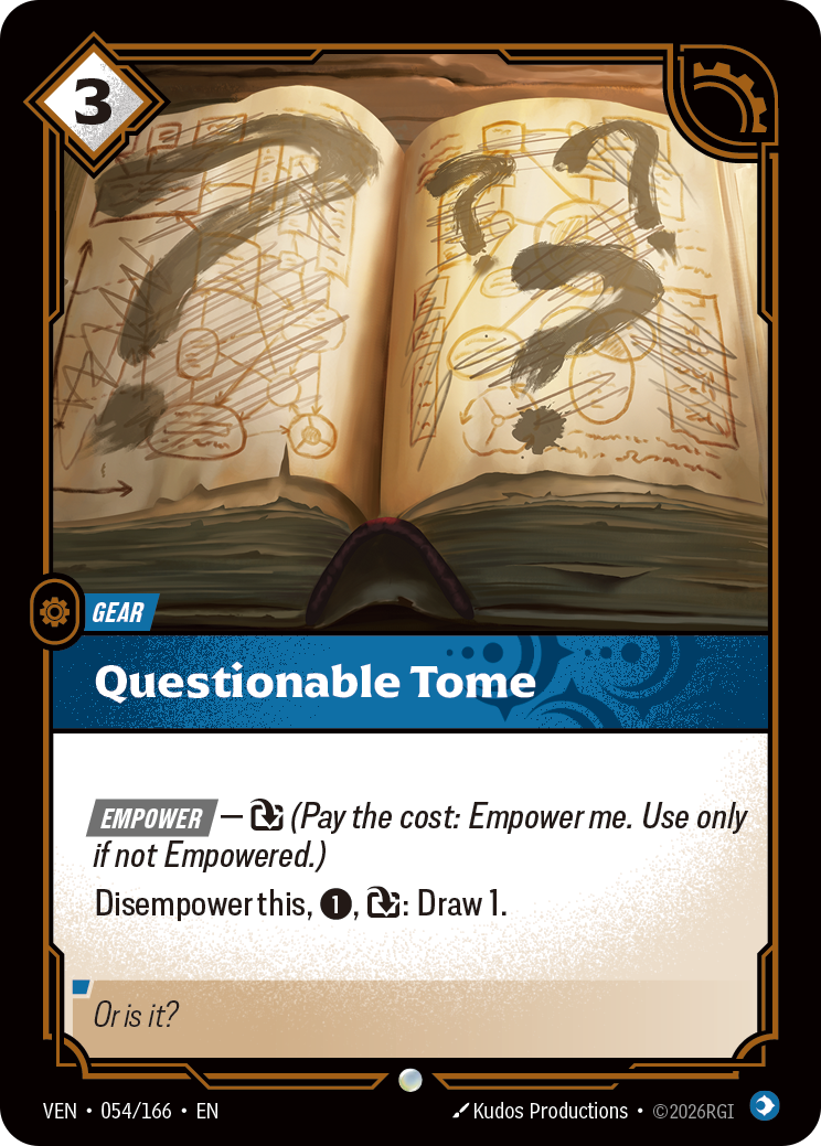 Questionable Tome VEN-054/166 Normal Riftbound card