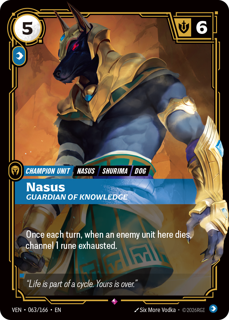 Nasus, Guardian of Knowledge VEN-063/166 Normal Riftbound card