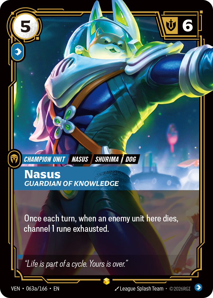 Nasus, Guardian of Knowledge VEN-063a/166 Alternate Art Riftbound card