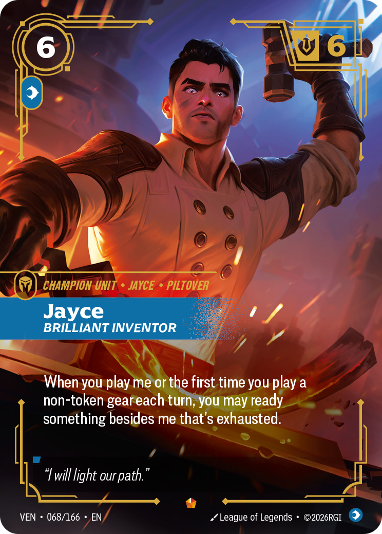 Jayce, Brilliant Inventor VEN-068/166 Normal Riftbound card