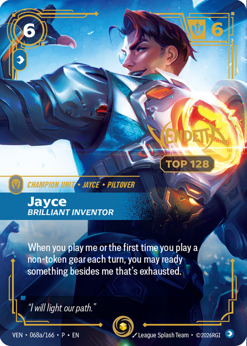 Jayce, Brilliant Inventor VEN-068a/166-P Alternate Art Riftbound card
