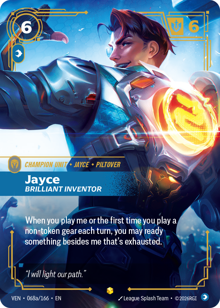 Jayce, Brilliant Inventor VEN-068a/166 Alternate Art Riftbound card