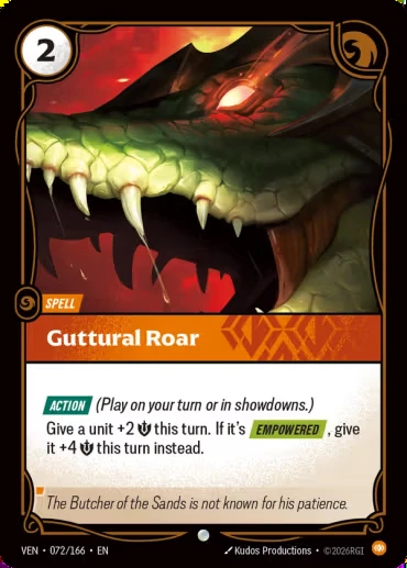 Guttural Roar VEN-072/166-CN Normal Riftbound card
