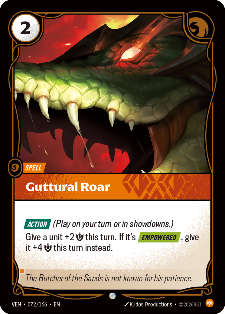 Guttural Roar VEN-072/166 Normal Riftbound card