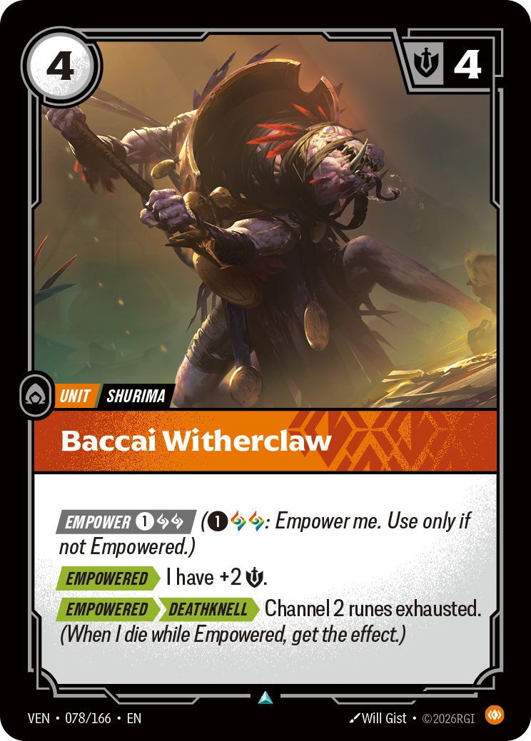 Baccai Witherclaw VEN-078/166 Normal Riftbound card