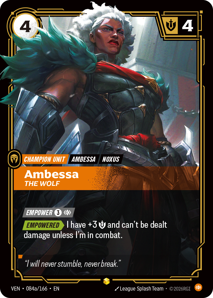 Ambessa, The Wolf VEN-084a/166 Alternate Art Riftbound card