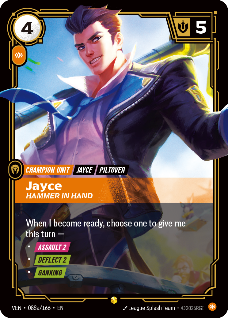 Jayce, Hammer in Hand VEN-088a/166 Alternate Art Riftbound card