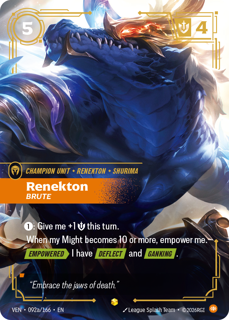 Renekton, Brute VEN-092a/166 Alternate Art Riftbound card