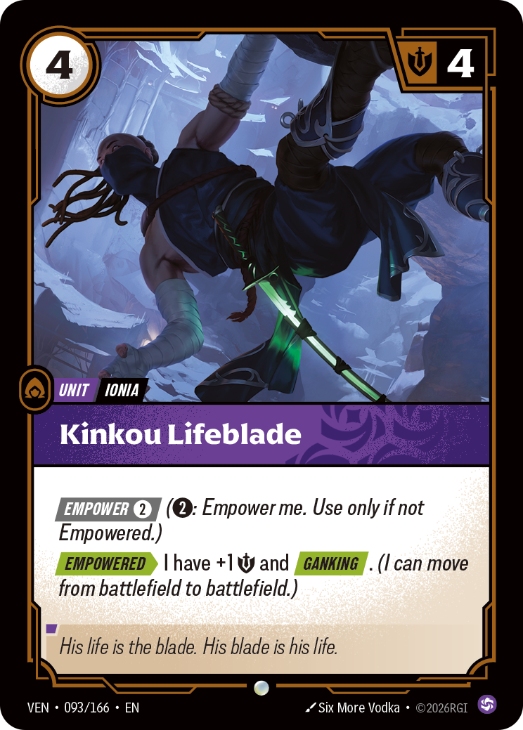 Kinkou Lifeblade VEN-093/166 Normal Riftbound card