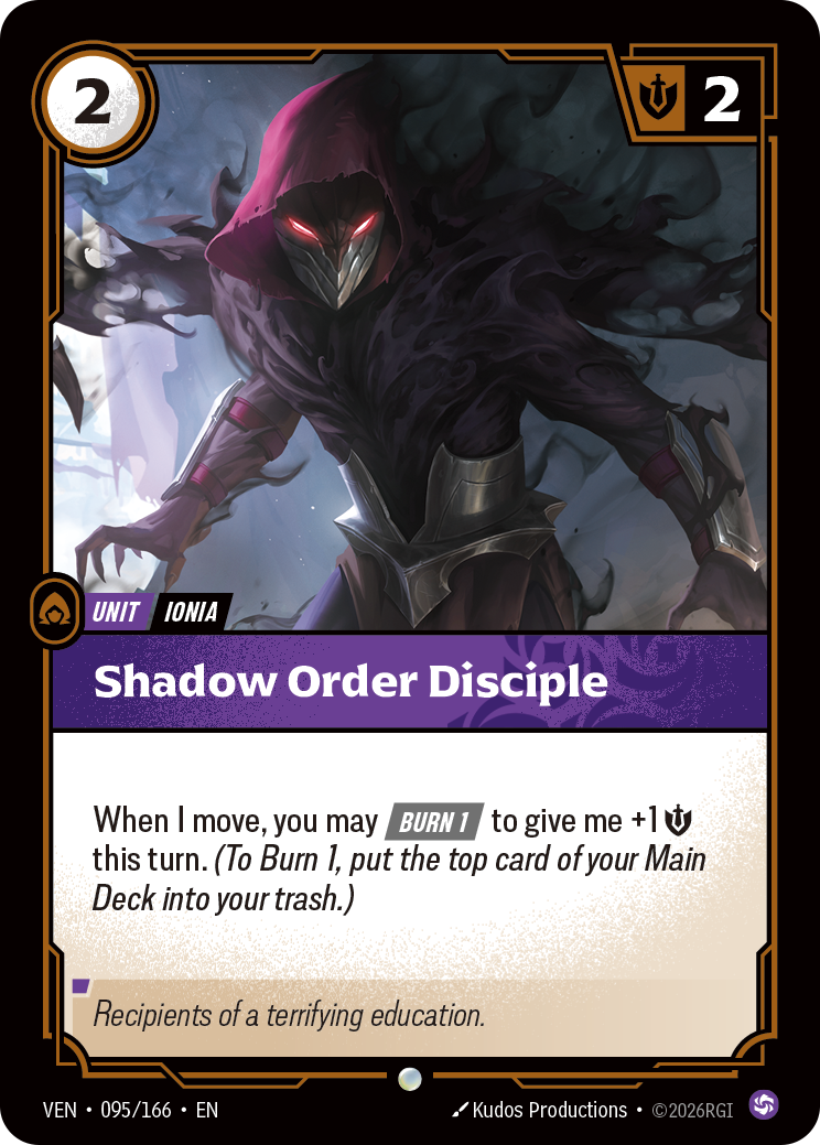 Shadow Order Disciple VEN-095/166 Normal Riftbound card