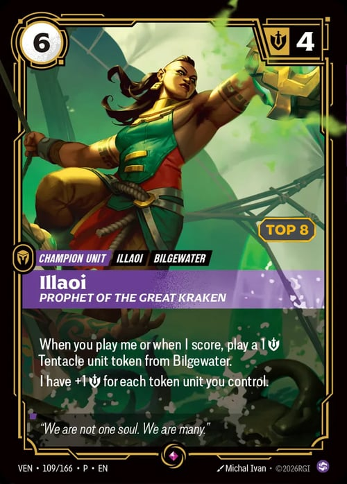 Illaoi, Prophet of the Great Kraken VEN-109/166-P-TOP Normal Riftbound card