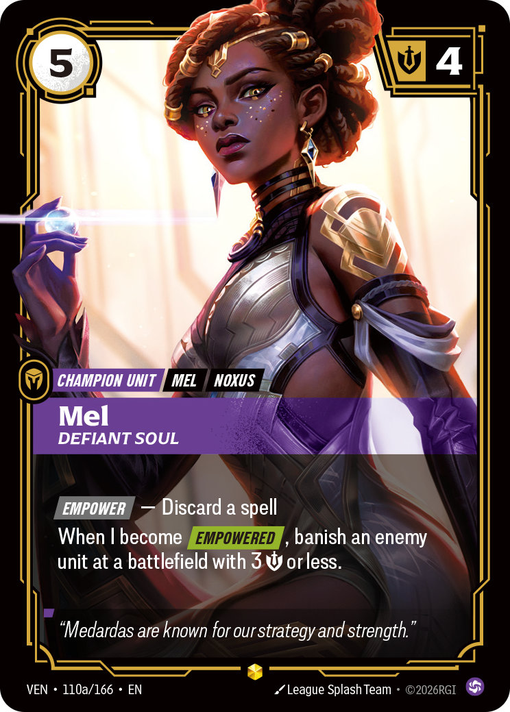 Mel, Defiant Soul VEN-110a/166 Alternate Art Riftbound card